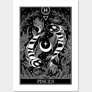 Zodiac sign tarot card Pisces Posters and Art